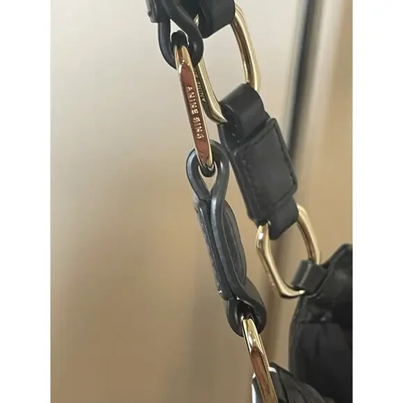 Anine Bing Kate Embossed Large Black Lamb Leather Boho Shoulder Tote - Picture 11 of 15